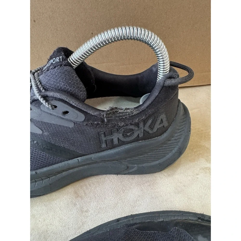 Hoka One One Transport Shoes Womens Size 7.5B Black Hiking Sneakers 1123154 BBLC